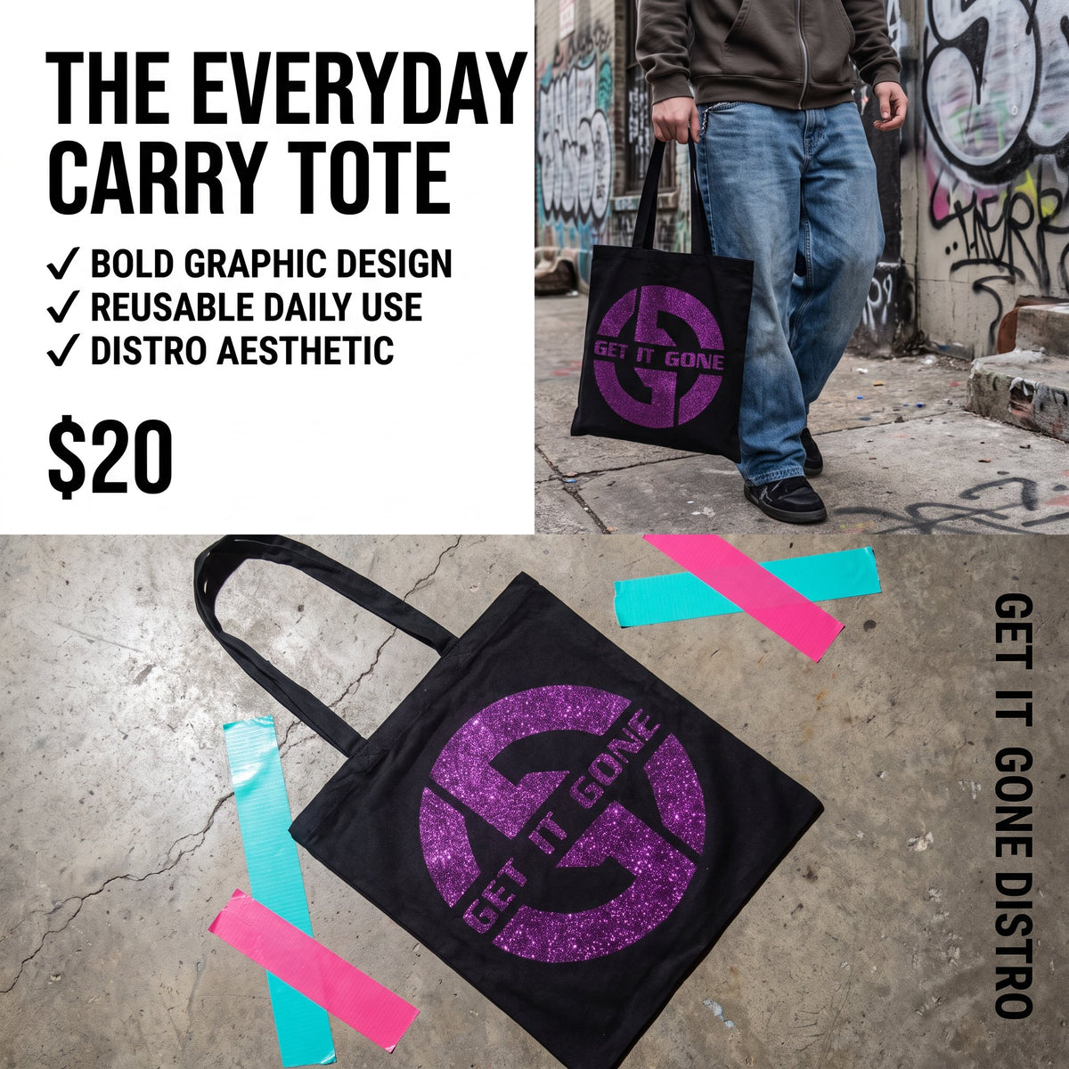 Get it Gone tote bags